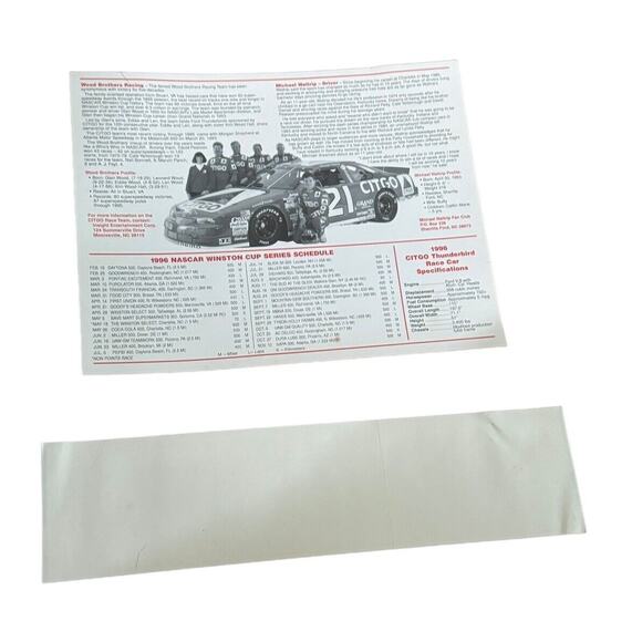 Citgo Gasoline #21 Waltrip Ford Thunderbird T-Bird NASCAR Racing + Race Promo - Picture 2 of 6